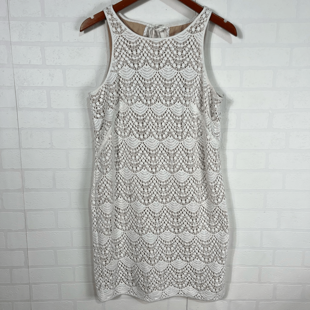 Loft Womens Shift Dress Size 6 Crochet Ivory | eBay