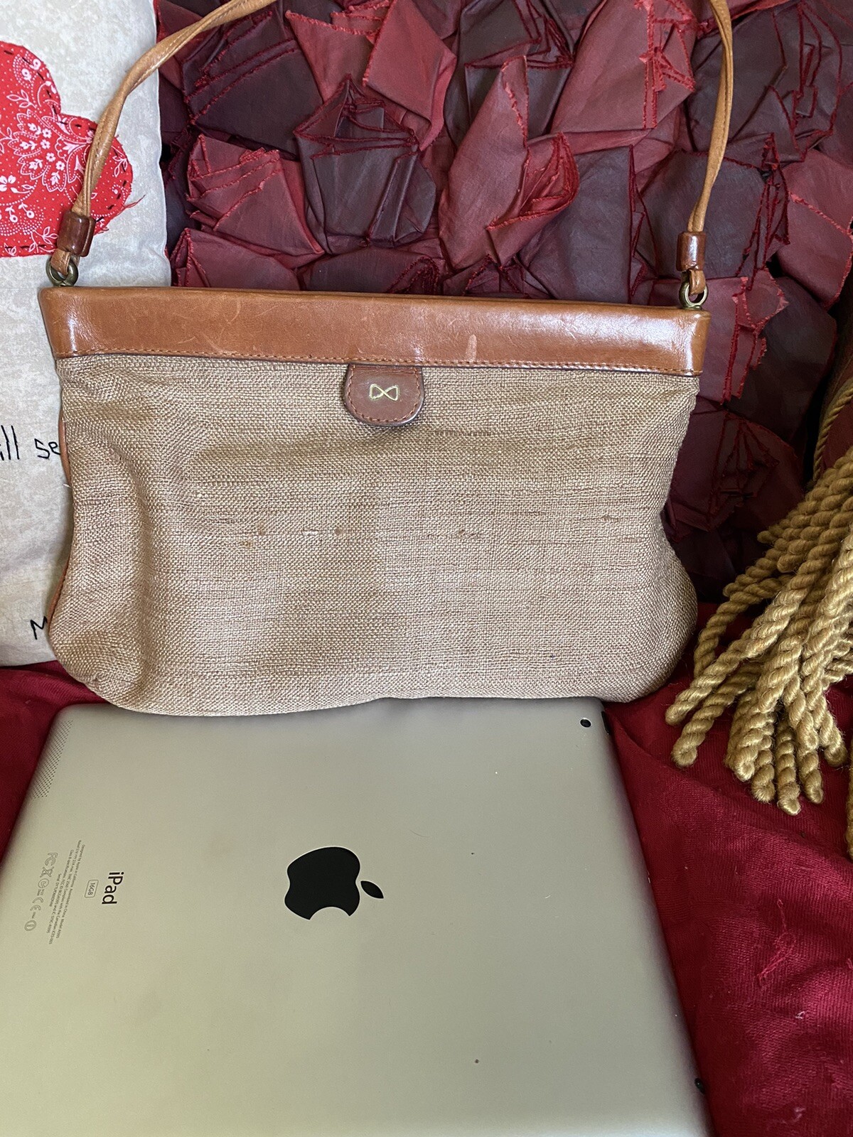 Trafalgar Hemp & Leather Vintage Bag Made In USA. Imp… Gem