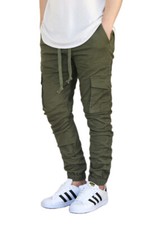 Image of D8 MEN'S CARGO TWILL STRETCH JOGGER PANTS (S-3XL) *3 COLORS *FAST SHIPPING