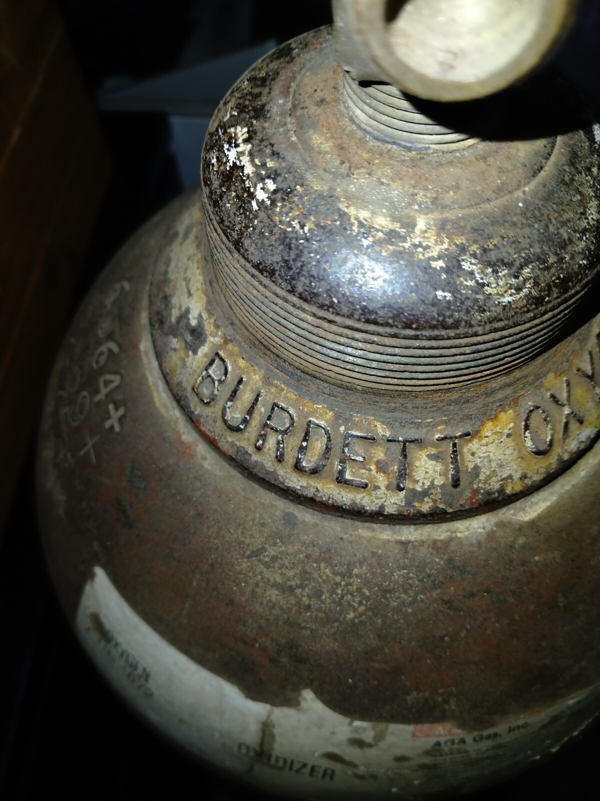 VINTAGE BURDETT BURCO 244 cu/ft Type "K" EMPTY Oxygen Welding Gas