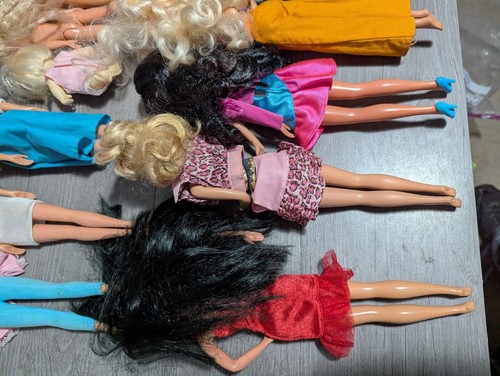 Vintage Barbies Etc 13 Doll Lot Clothes Orange Jumpsuit Red Dress 1980's Outfits - Picture 7 of 10