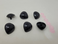 6 pcs VTG Zim's Black D-Type Triangle Plastic Animal Dog Nose 38mm Craft Toy