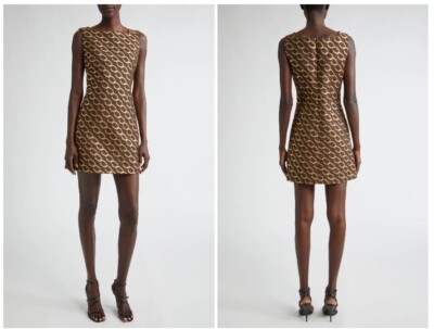 red dress brown heels Marabella Mini Dress