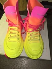 Alexander McQueen Women's Tread Slick Boots Pink Orange Yellow Eu 38 D US 7