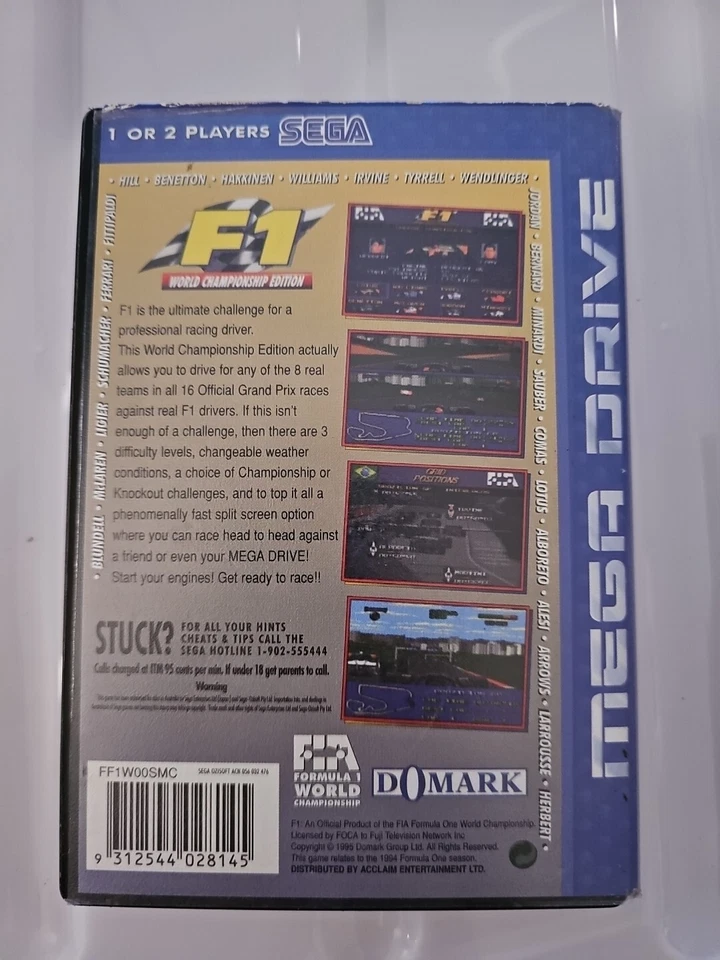 F1 World Championship Edition Sega Mega Drive Game + Case - No Manual  - Image 2 of 4