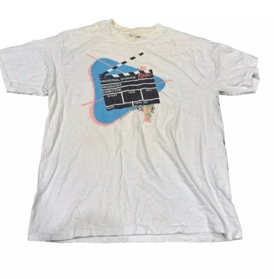 Vtg 1989 Universal Studios Shirt Mens XL White Directors Clapper Graphic Printer