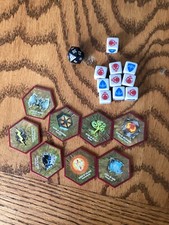 Heroscape Rise of the Valkyrie Combat Dice & Tokens Red & Blue Skulls