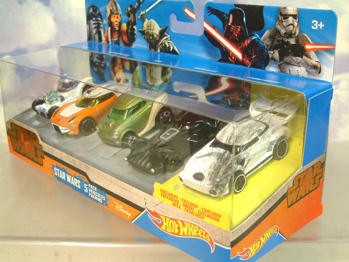 5 PACK MATELL HOT WHEELS STAR WARS R2D2 YODA DARTH VADER SKYWALKER