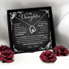 To My Daughter Necklace Gift From Dad, Daughter Necklace, Gift For Daughter