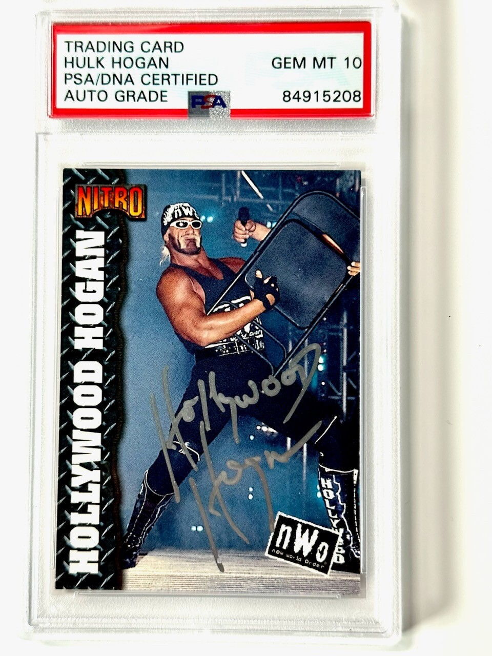 Hollywood Hulk Hogan Autographed Topps Set Card PSA/DNA Gem Mint 10 Auto Grade