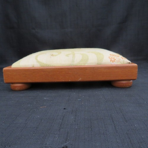 Vintage Upholstered Wooden Footstool - Picture 13 of 19