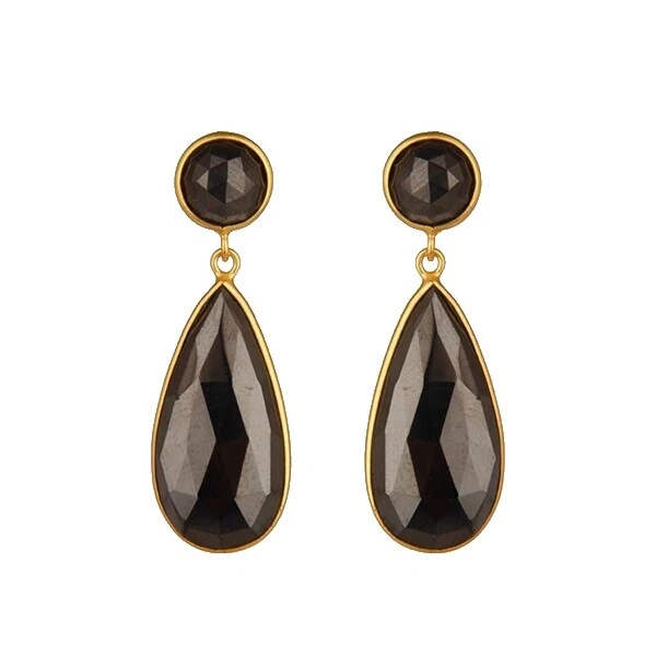 Hematite Yellow Gold Plated Stone Fashion Jewelry