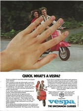 Vintage Print Ad Vespa - Quick. What's A Vespa? The Uncommon Carrier - Jun 1980