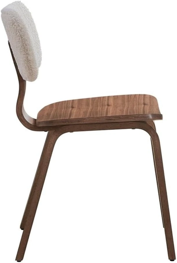 Sillas auxiliares de madera Acme Furniture Casson de 17" en blanco/nogal (juego de 2) Foto 3 de 4