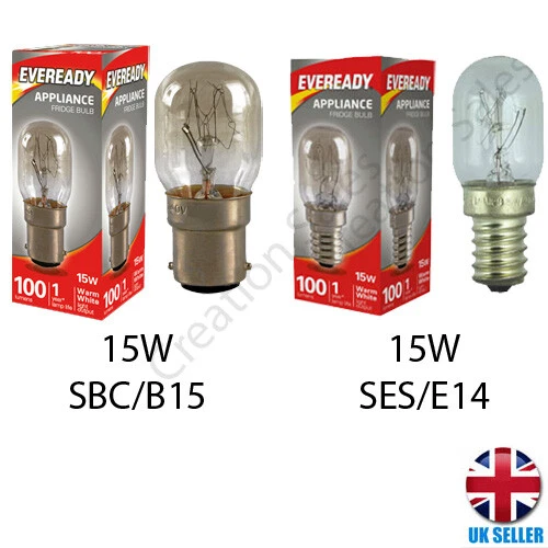 EVEREADY 15w SBC Fridge Lamp GLS Lamps S872