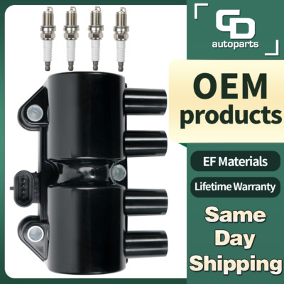 UF356 Ignition Coil +4 Spark Plug for 1.6L 2.2L Chevy Daewoo Lanos Leganza Isuzu