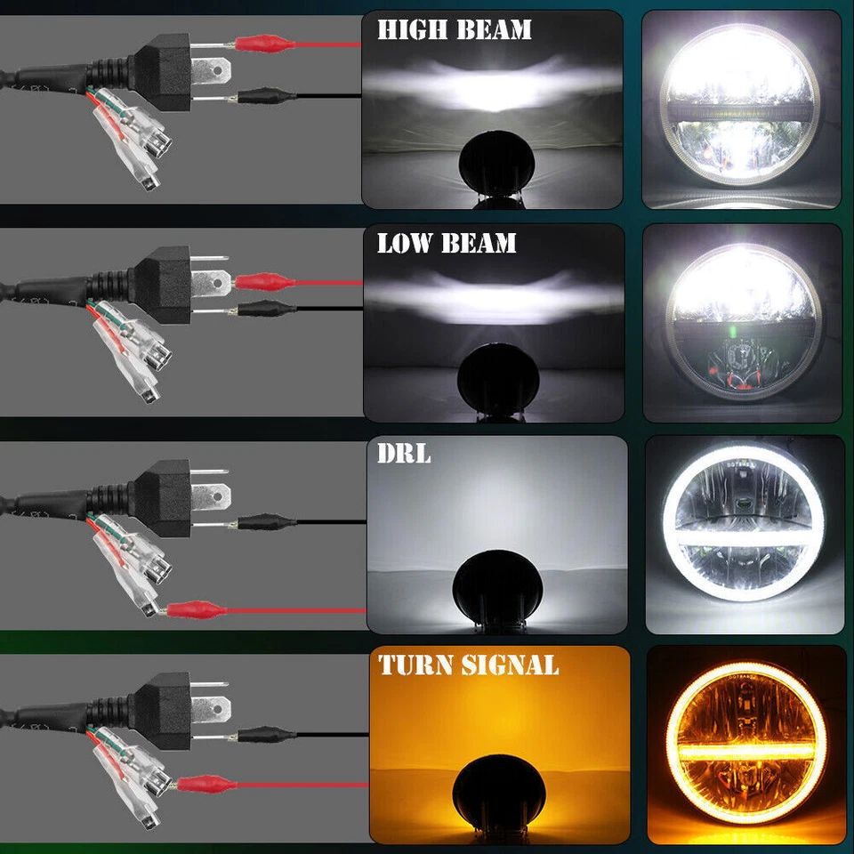 7 Zoll LED runde Scheinwerfer Abblendlicht/Fernlicht für Classic Mini/Austin  - Bild 4 von 4