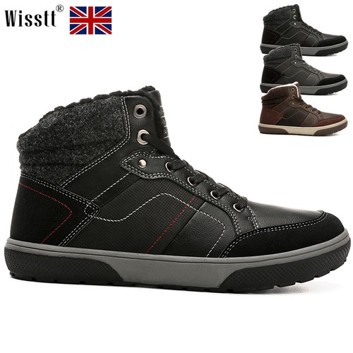 Mens Leather Casual Trainers Ankle Snow 