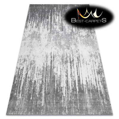 TOLLE Exklusive ACRYL TEPPICHE ''VALE'' Geometrisch Raumlich 3D GRAU Beste Qualität