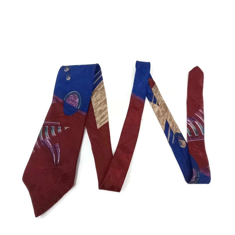 Corbata de seda multicolor Benchmark para hombre hecha en EE. UU. bloque de color Foto 2 de 4