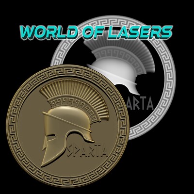 3D model Stl and Grayscale for Laser and CNC - Helmet Sparta