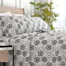 Kaycie Gray Fashion 4 Piece Ultra Soft 100 Microfiber Make A Wish Bed Sheet Set