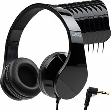 Bulk Headphones for Classroom - Premier On-Ear Kids Headphones 10 Pack  