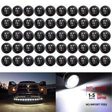 KEING 50X 3/4 Inch Trailer Marker Lights LED Trailer Side Smoked Lens White