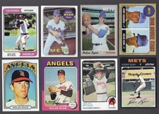NOLAN RYAN RERINT SET 8 DIF YEARS MIRACLE METS AND ANGELS