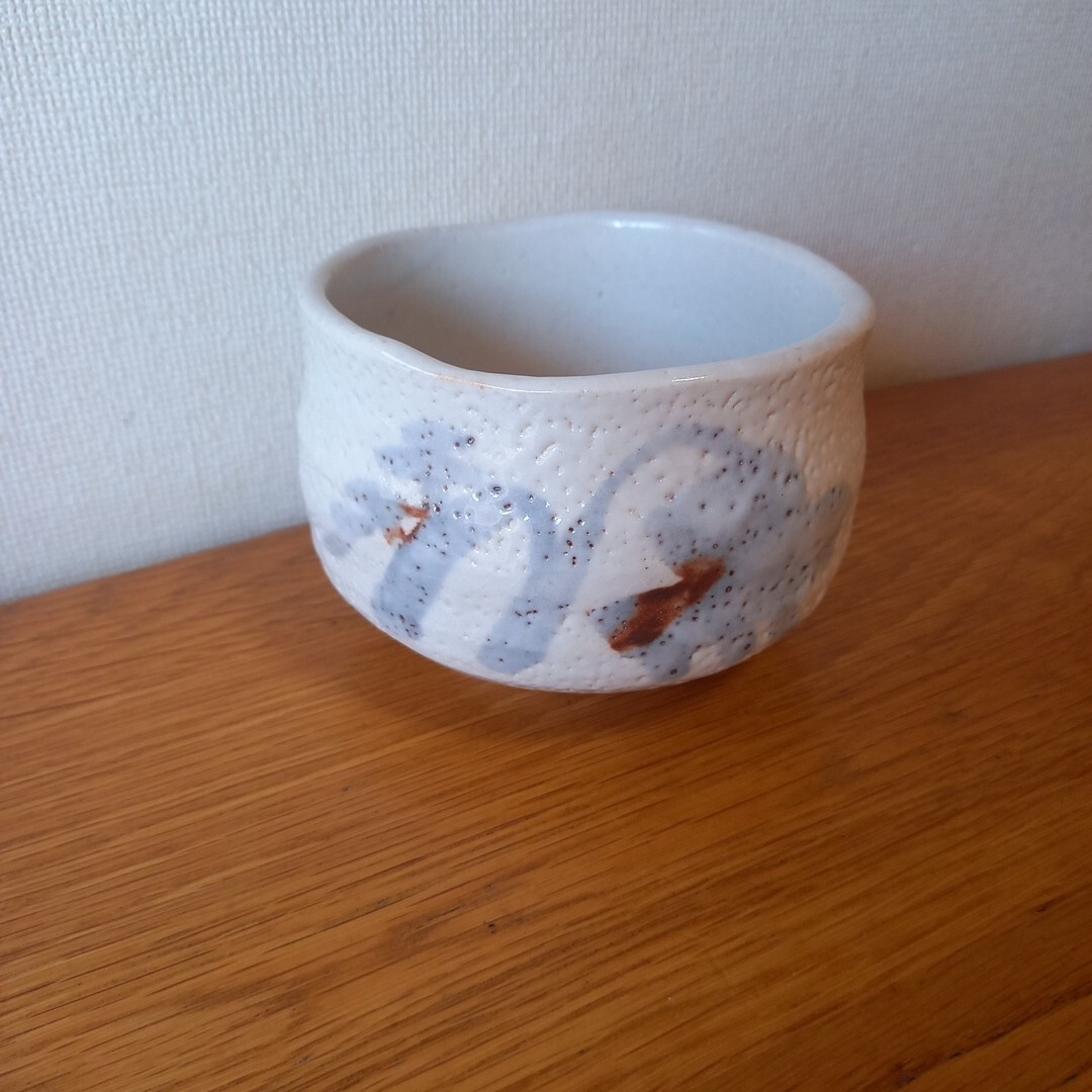 Mino Ware Shino Matcha Tea Bowl Handmade Ceramic 8.5cm Pottery