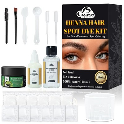 Henna Eyebrow Tint Kit, Natural Waterproof & Smudge-Proof Eyebrow Dye Powder ...