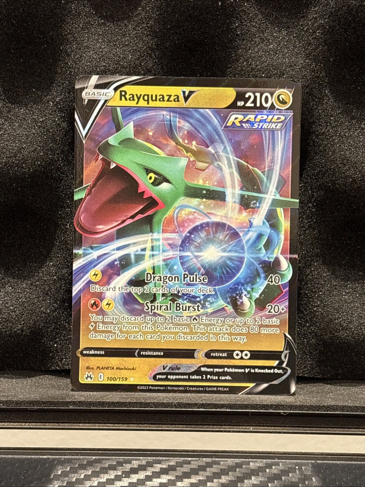 Rayquaza V 100/159 Ultra Rare Pokemon TCG Crown Zenith NM
