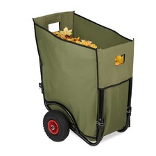 Chariot pour feuilles mortes Brouette de transport 2 roues 160 L Chariot pliable