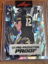 Brady Cook 1/1 2024 Leaf Metal Football XRC Proof 1 Of 1 Clouds ☁️ Ice Card Jets