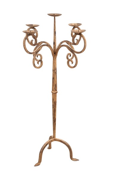 Biscottini Stehlampe Kerzenhalter Shabby Chic Antik Creme 49X49X94 Cm-image