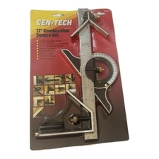 CEN-TECH 12” COMBINATION SQUARE SET Stainless Steel & Brass SA0172