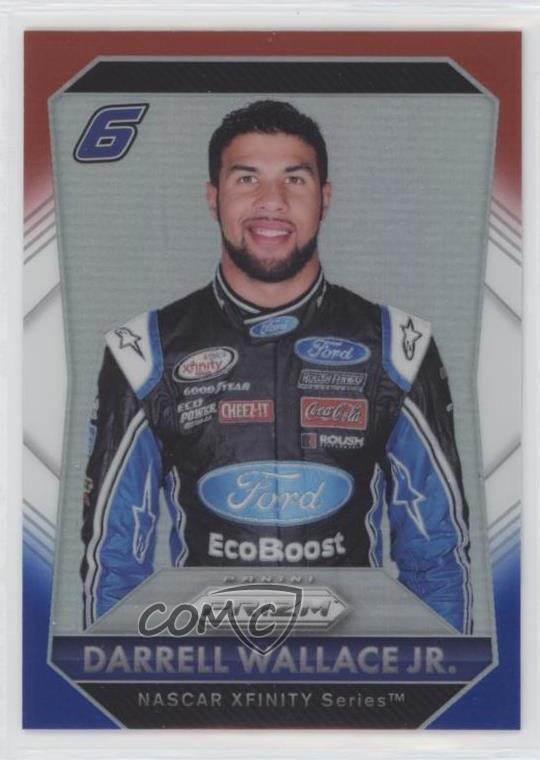 2016 Panini Prizm NASCAR Red White & Blue Bubba Wallace Darrell Jr #34 0mb9