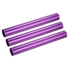 3 Pack Relay Track Baton Smooth Aluminum Alloy Hollow Tube 1.5" x 11.8" Purple