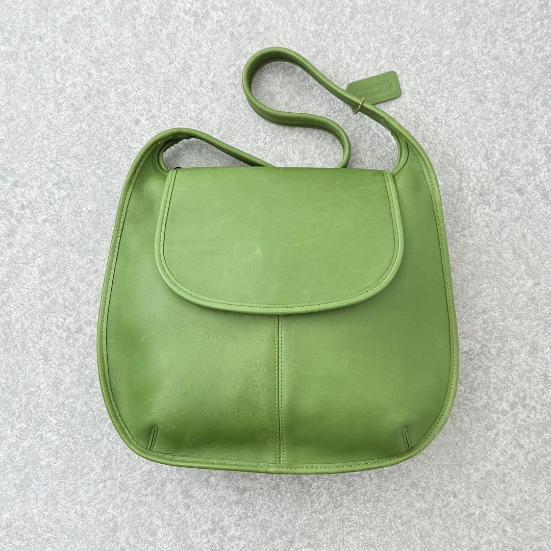 バッグ Vintage Coach Shoulder Bag Leaf Green Vintage Coach Leaf Green Ergo Bag 9020 Rare Color