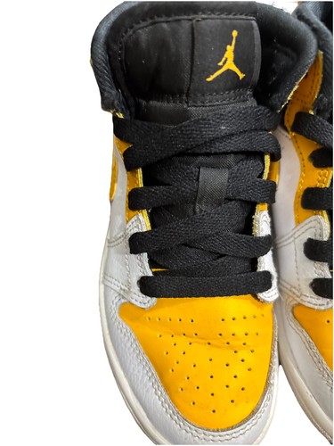 NIKE Air Jordan Tennis Shoe Mid University Toddler 12C Black Yellow Logo School - Picture 2 of 13