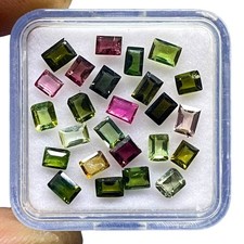 25 Pcs Natural Multi Color Tourmaline 3.6-4.2mm Baguette Cut Loose Gemstones Lot