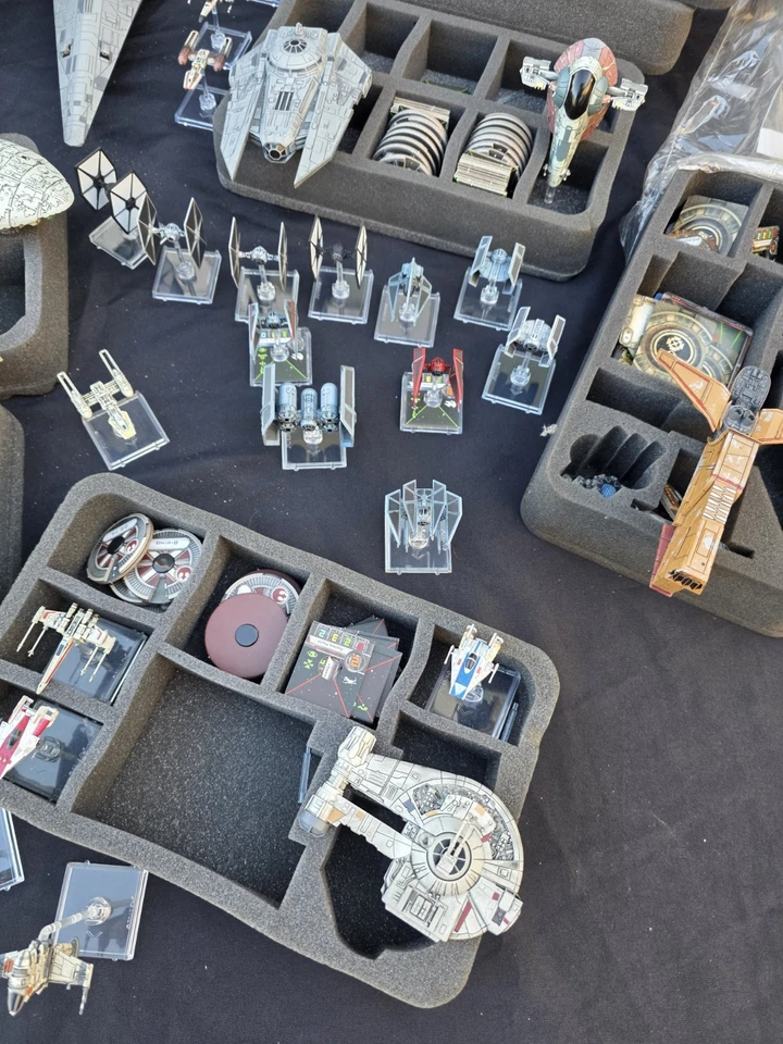 Star Wars X-Wing Miniatures 34 Lot Huge Collection CR90 Raider Slave Falcon TIE - Image 4 of 4