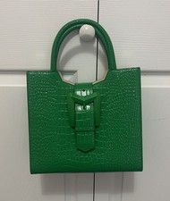 Mac Duggal Green Faux Crocodile Handbag