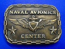 Naval Avionics Center Commemorative 1981 Belt Buckle by Indiana Metal Craft