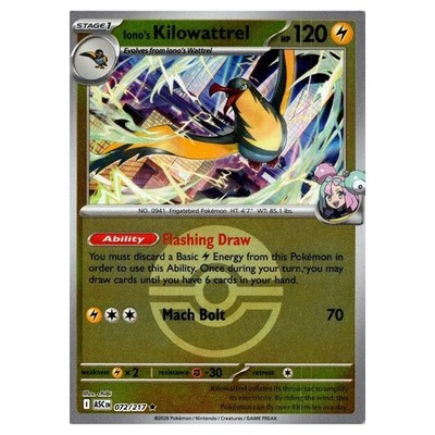 Pokemon Mega Evolution Ascended Heroes Ball & Rocket Reverse Holo Iono's Kilo...