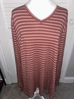 Lane Bryant Womens Plus Size 22/24 Long Sleeve Striped Tunic Casual Blouse