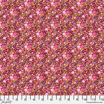 Wandering Wildflowers, Cherry - Kirsten Katz, Quilt Fabric 100% Cotton By Yard