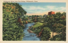 Willimantic River from Foot Bridge - Willimantic Connecticut CT - Postcard