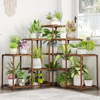 Bamworld Pflanzenregal Holz 5 Etagen 40X32X17Cm Ecke Indoor Outdoor PflanzenstäN