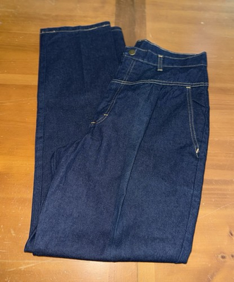 #ad Vintage Sears High Rise NWOT Denim Mom Jeans 14 Dark Wash Western USA 28x30 $59.00